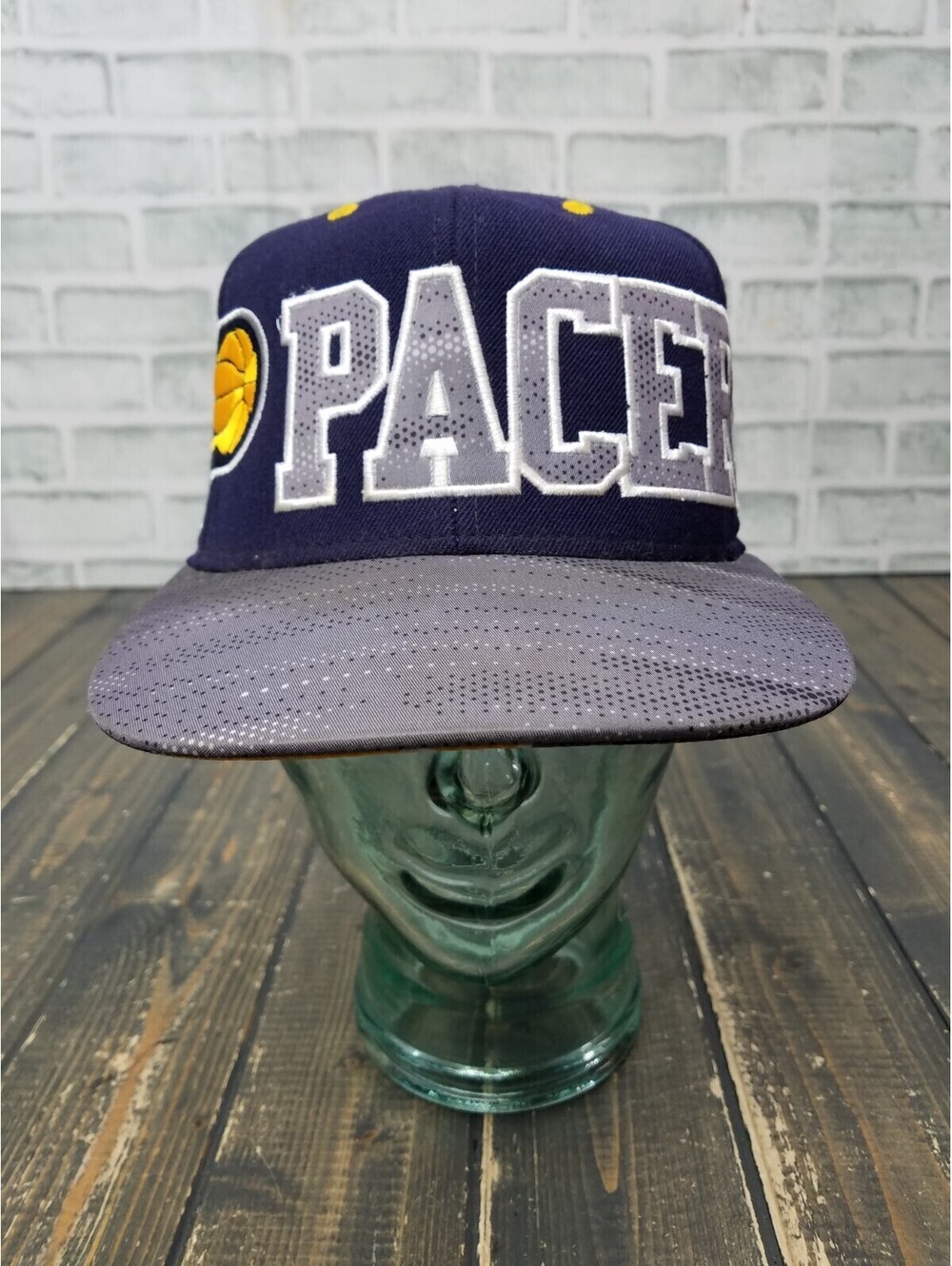 Indiana Pacers Hat Cap Snap Back Navy Gray Addidas Basketball Mens Logo